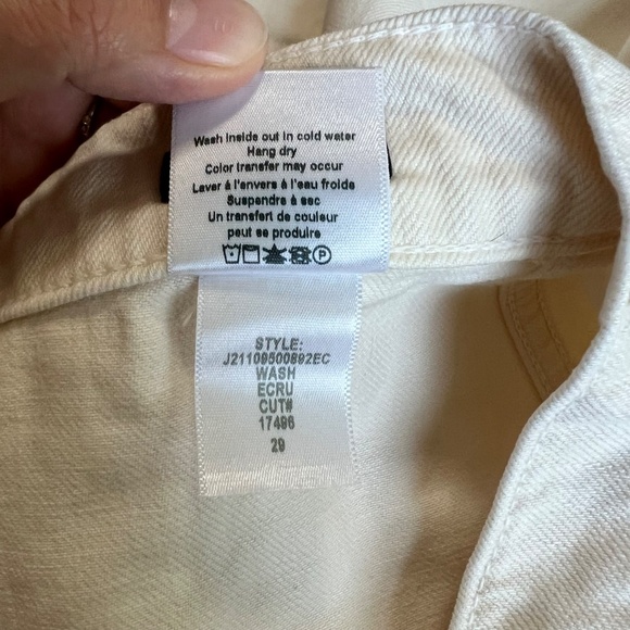 Veronica Beard Cream Charlie Barrel Leg High Rise Jeans, Size 29 - Picture 7 of 10